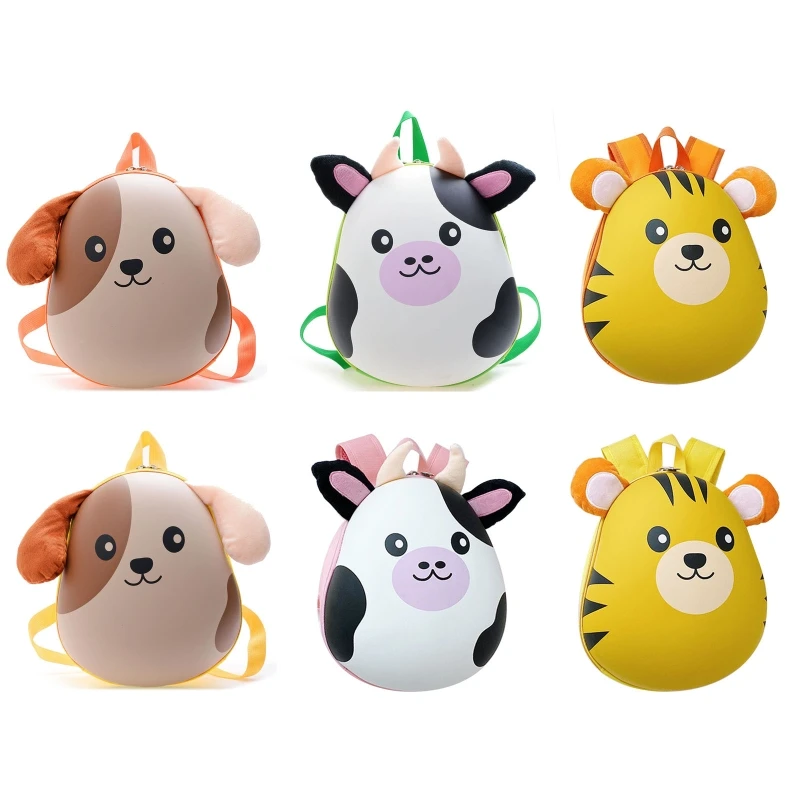 

63HC Cute 3D Animal Kids Backpack with Adjustable Shoulder Strap Double Zipper Bag for Kindergarten Kid Children Gift