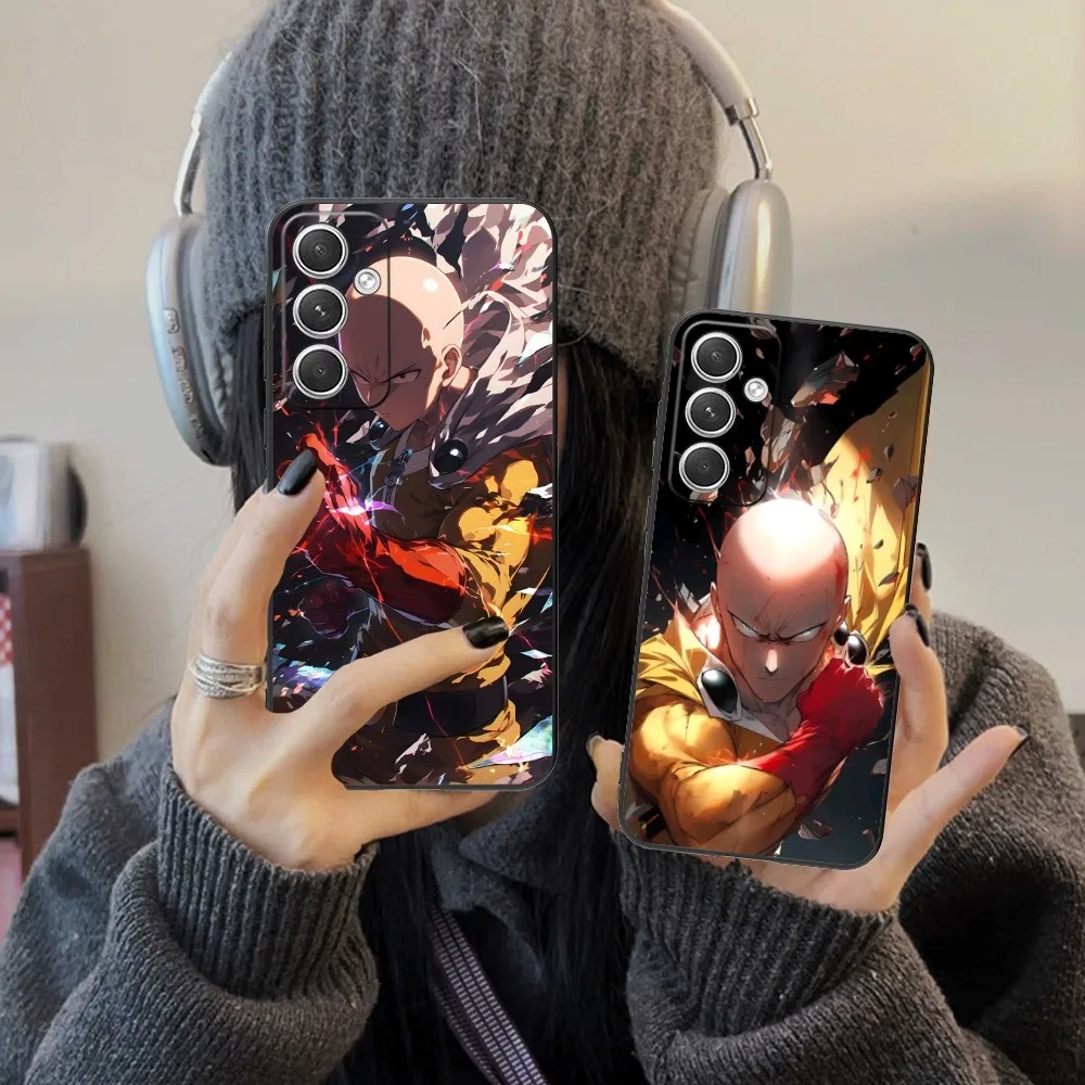 Чехол для мобильного телефона Punch Saitama Samsung Galaxy S24 S23 S22 S21 S20 S10 S9 Plus FE Ultra Lite Black Phone Cover