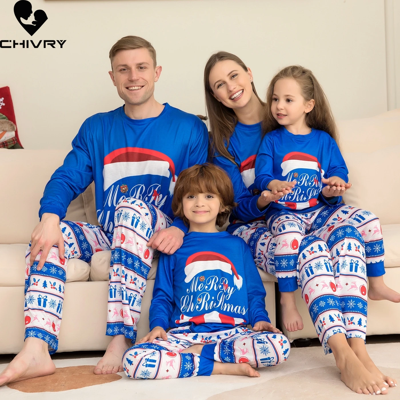 

Christmas Pyjamas Family Matching Outfits Father Mother & Kids Baby Xmas Sleepwear Mommy and Me Pajamas Set Clothes Tops+Pants