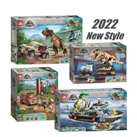 2022 new jurassic series boys toys city world dinosaurs dragon park figures model building blocks bricks toys kid gift set