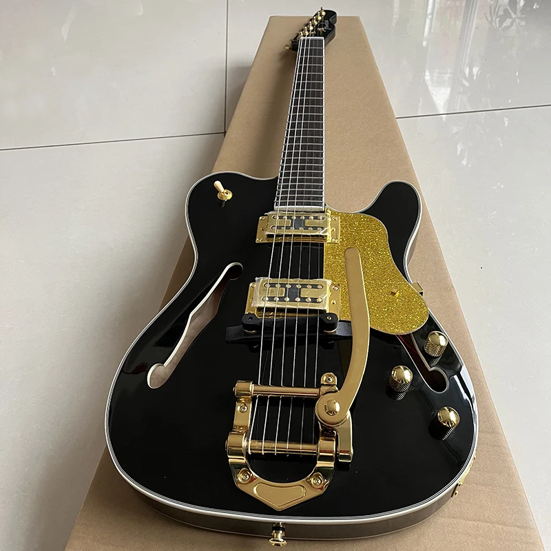 

Классическая электрическая гитара jazz, качественная Вибрирующая балка, гитара с отверстиями 22 тона, гарантия качества, Бесплатная доставка на дом.