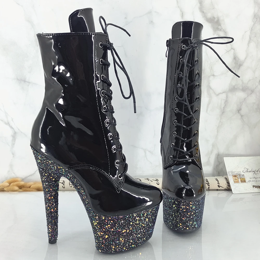 Leecabe 17CM/7inches Pole dancing shoes High Heel platform Boots Pole Dance boot