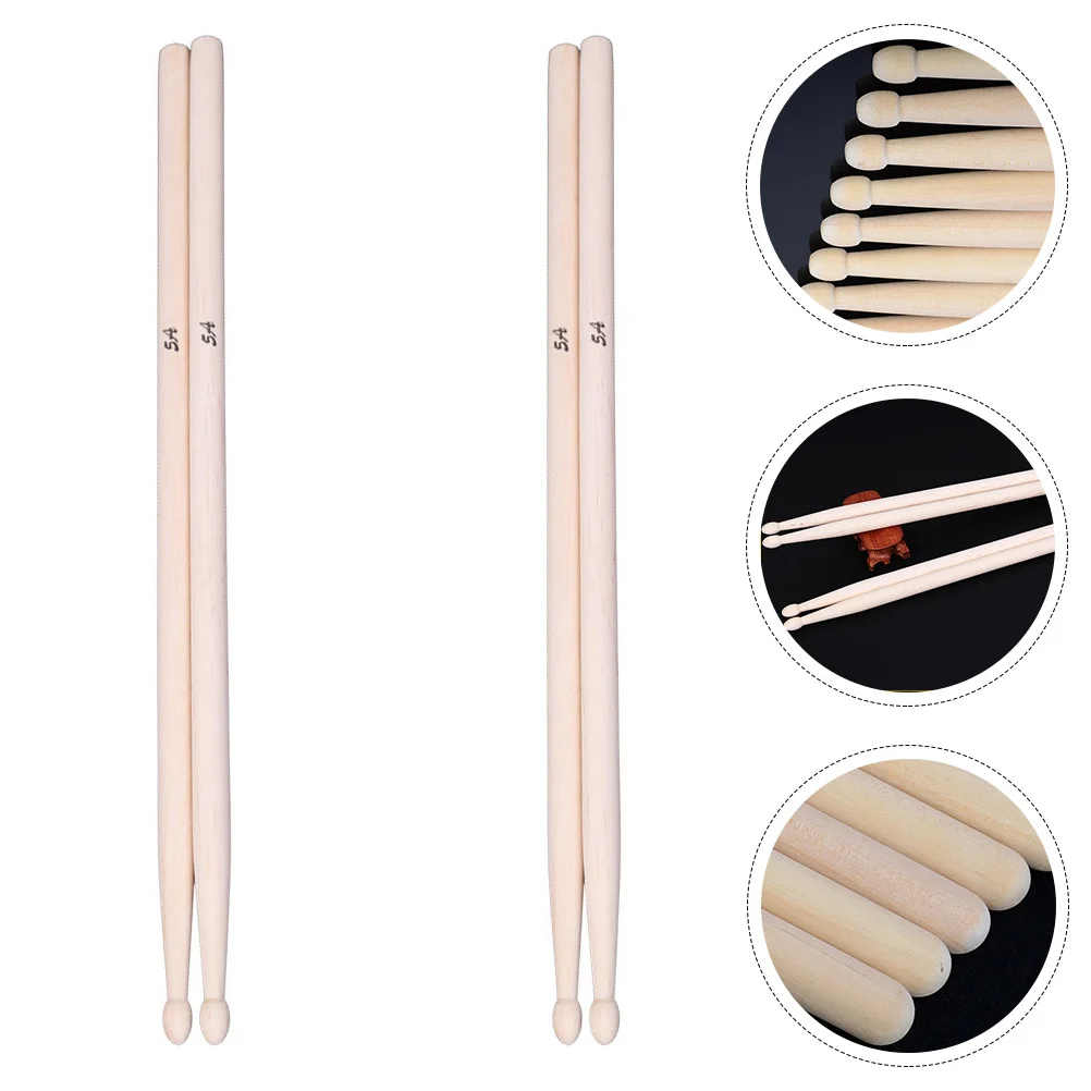 

2 Pairs 5a Maple Wood Sticks Drumsticks Musical Beginners Kids Accessories Student