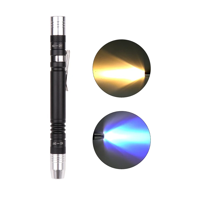 

POCKETMAN Мини-ручка фонарик 2 в 1 белый фиолетовый
