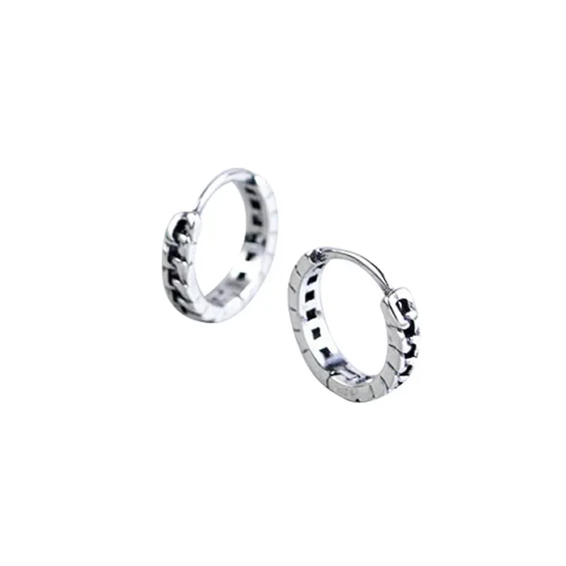 Элегантные студенческие модные серебряные вязаные серьги для мужчин