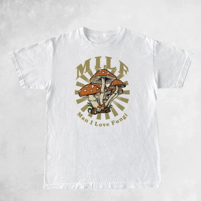 Винтажная футболка с рисунком мистических грибов ретро в стиле хиппи забавная