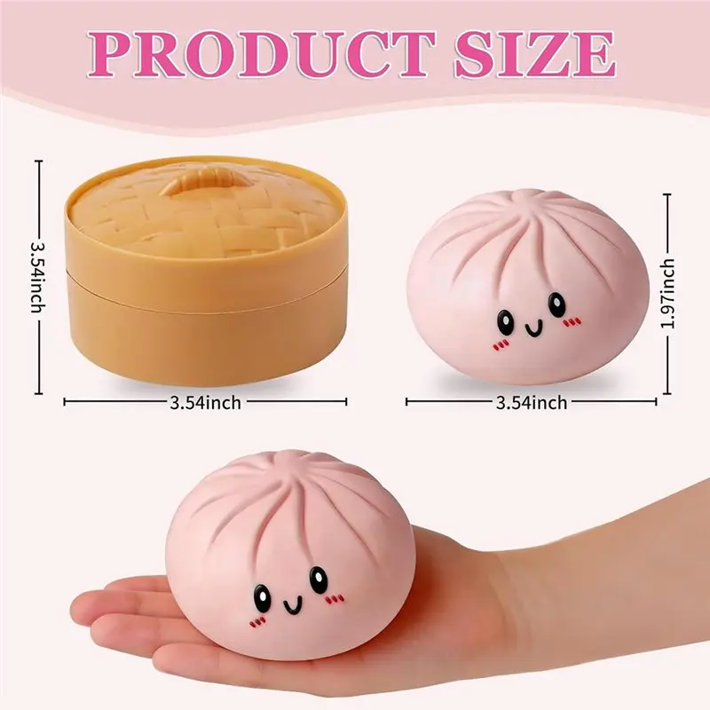 Фото Набор WOWFU-Dumpling Squishy Mysterious Box Glitter Set, милые антистрессовые мячики в форме булочек для детей и взрослых, случайные цвета, 4 шт. №2