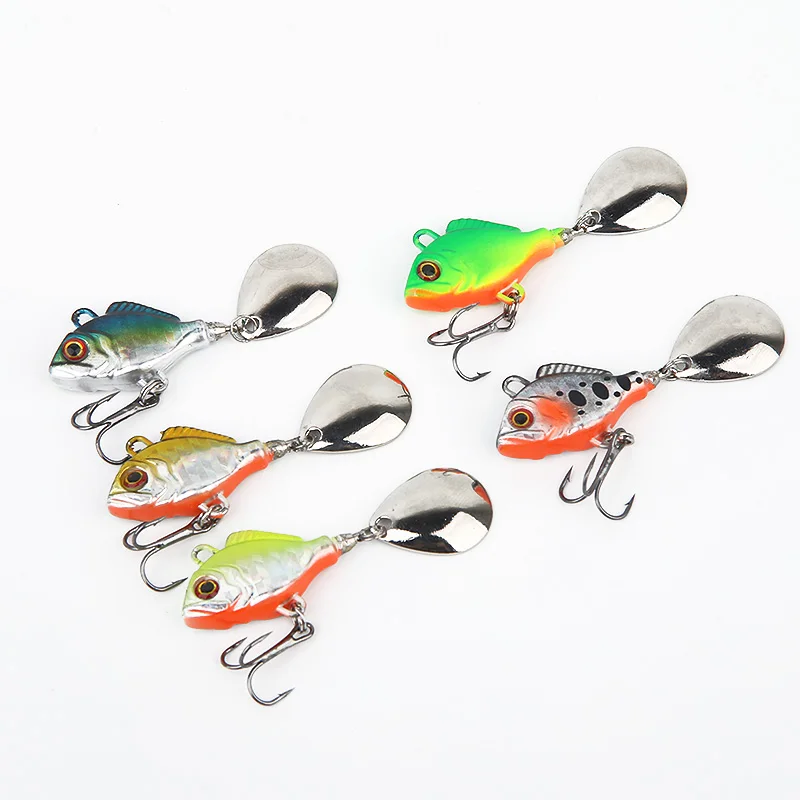 

Ardea Rotating Mini Metal Laser VIB Vibration Jigging Fishing Lure Skirt Slow Jig Crankbait Sequins Trout Spoon Winter Ice Bait