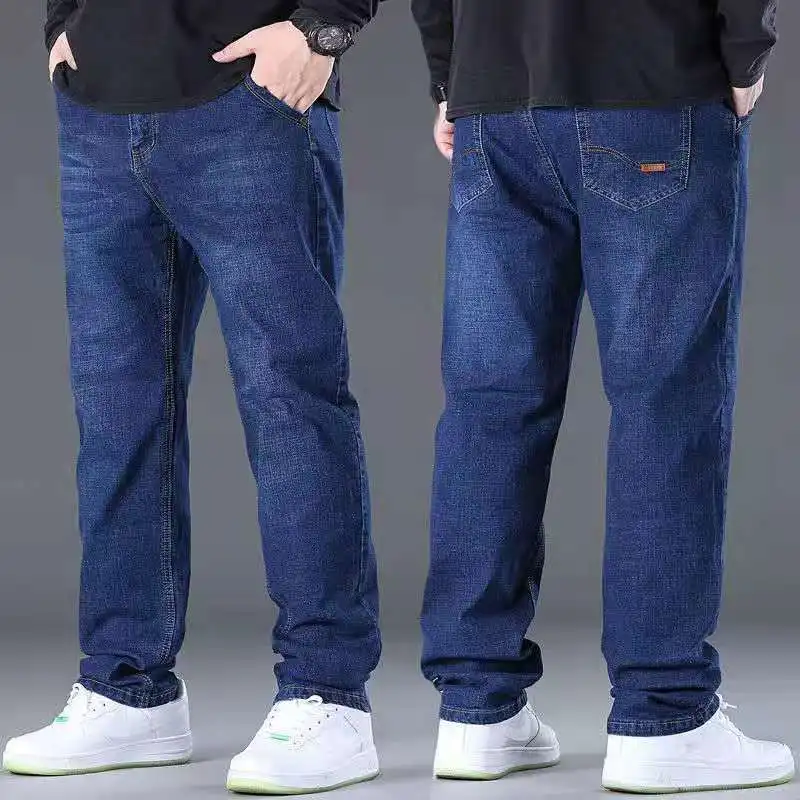 

LICHENGRUI 2023 Oversize Jeans Man Fashion Men Jeans Wide Leg Denim Pants Trousers For Men Working Hiking Daily Wear Loose