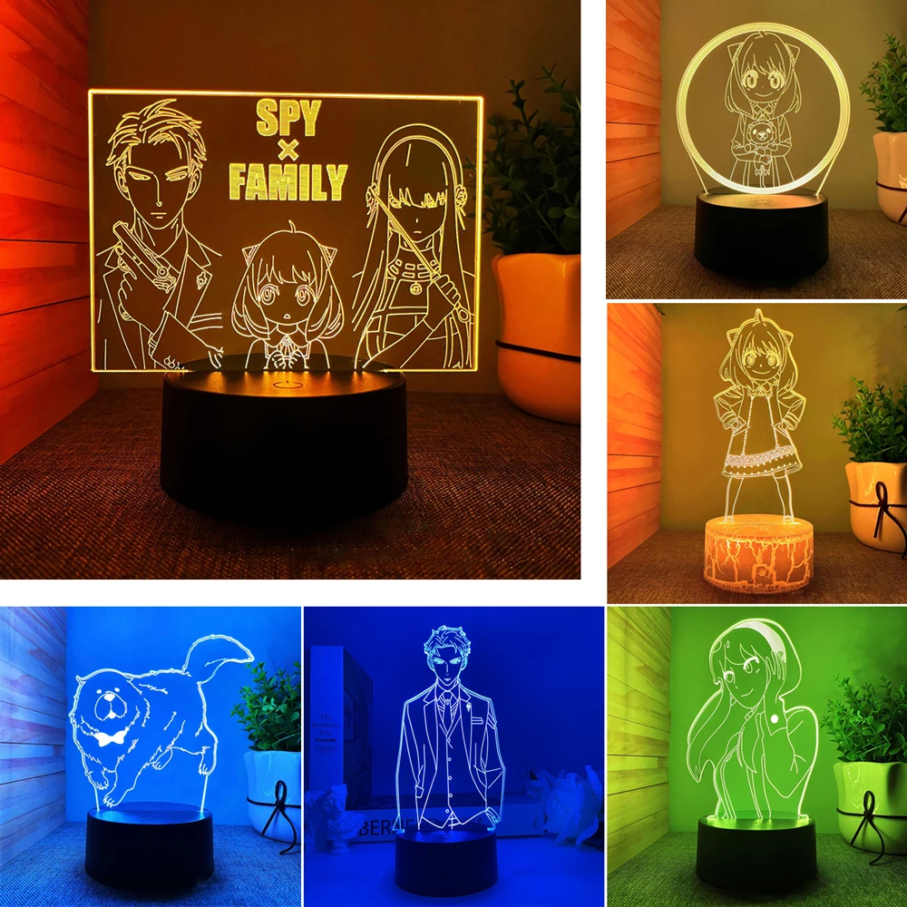 

SPY X FAMILY Anya Forger 3D LED Night Light Cartoon Anime Figures Night Lamp Touch Table Light for Bedroom Kids Boys Girls Gifts