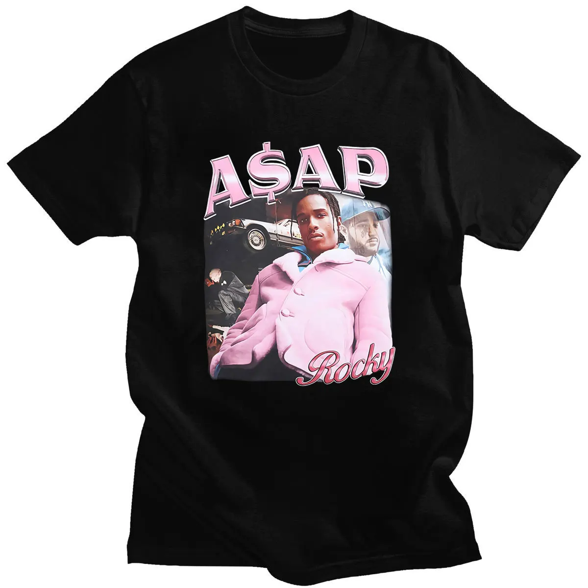Hip Hop ASAP Rocky Graphic Men's T Shirt Cotton Short Sleeve Loose T-Shirts Casual Oversized Vintage Shirts Women Summer Tshirt