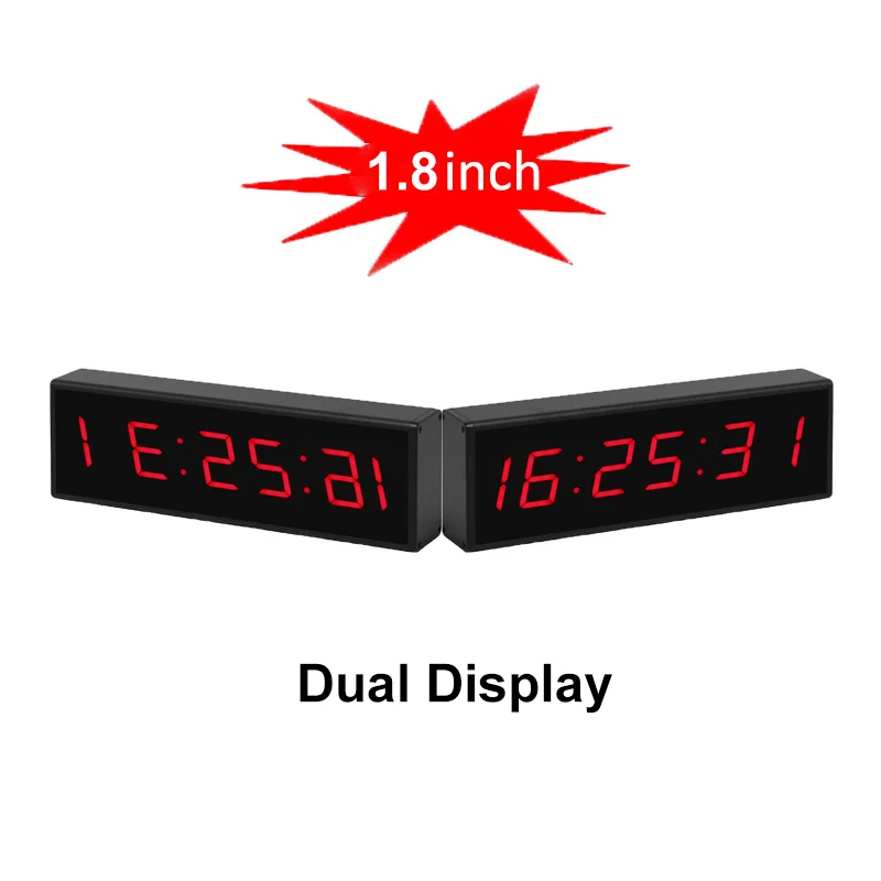 Портативные светодиодные настенные часы с двойным дисплеем электронным