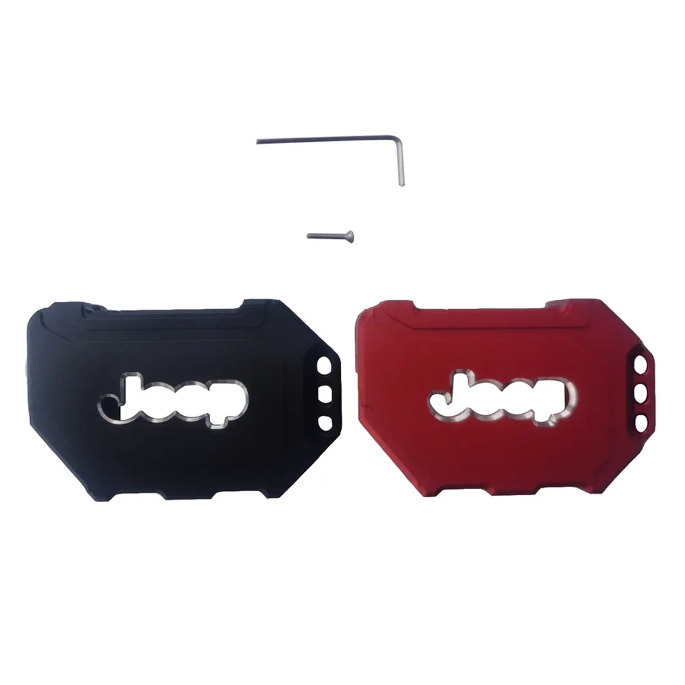 JL1266 Key Fob Cover Keychain Protection Key Case Aluminum Alloy car parts red black For Jeep Wrangler JL 2018+