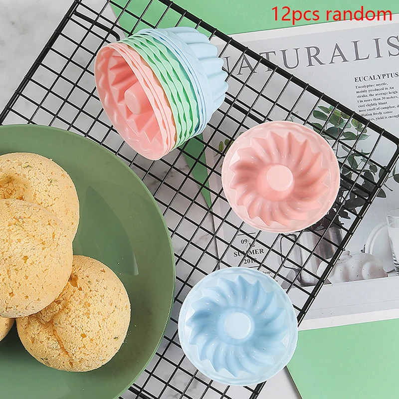 

12pcs/Set Silicone Muffin Cup Mould Cake Mold Cupcake Baking Molds Kitchen Cooking Tool Bakeware Maker DIY Cake Decorating Tools