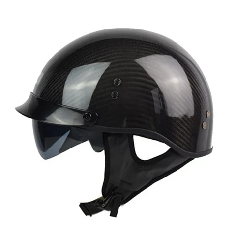 

High Strength Carbon Fiber Classic Retro 3/4 and 1/2 Helmet, For Harley Motorcycle Cruising Motorcycle Protection Helme