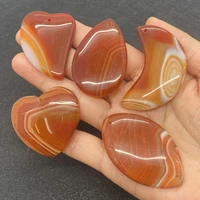 5pcsset natural stone agate charms necklace pendants reiki meditation brown marquise shape jewelry diy making necklace charms