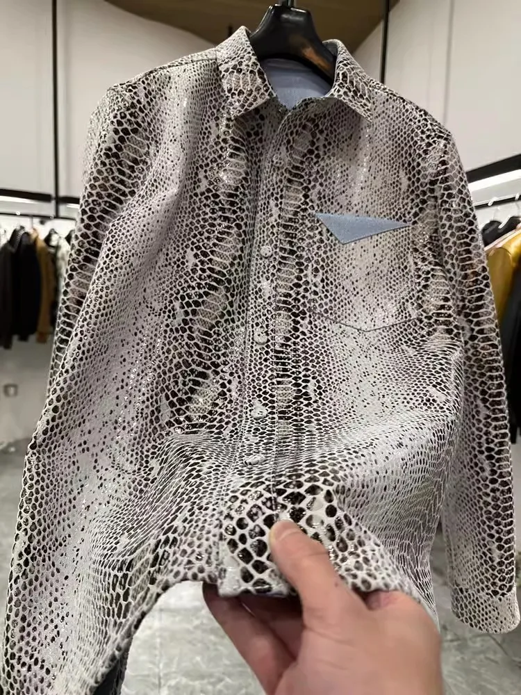 Высококачественная Мужская куртка из натуральной кожи однобортная дизайнерская