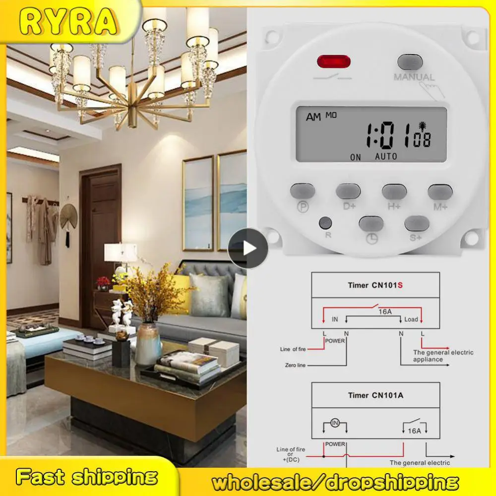 Таймер мощности Cn101 релейный переключатель 220 В ЖК-дисплей программируемый 24