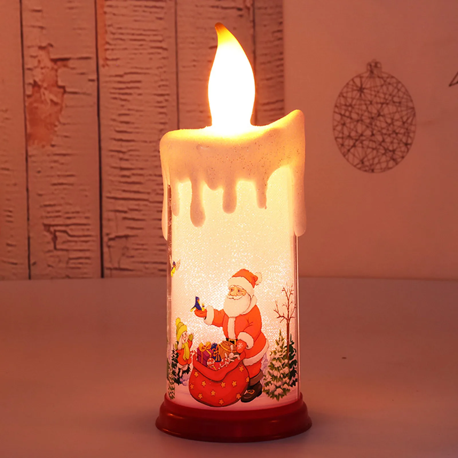 

Christmas Decoration Candle Light Ornaments Decoration Home LED Candles Battery Operated Accessories Light up Christmas Star