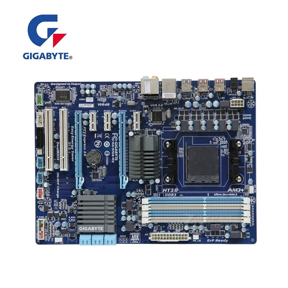 Б/у десктопная Материнская плата GIGABYTE GA-970A-D3 rev.1.X USB3.0 SATA3 970A-D3 материнская AM3 + DDR3