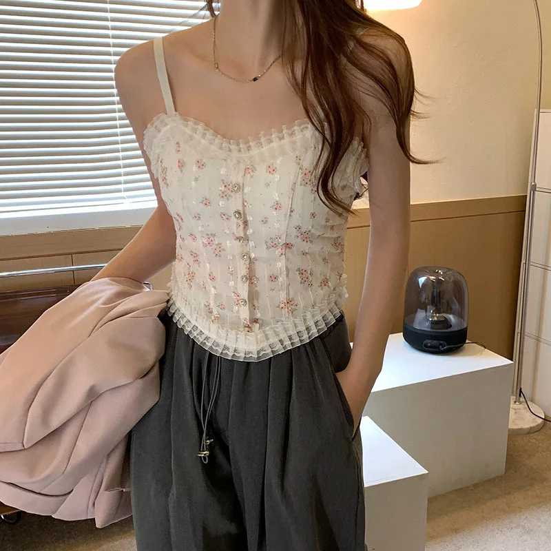 

Lace Corset Cropped Woman Spaghetti Strap Tank Tops Femme Tube Crop Top Camis for Women Korean Fashion Club Tanks Dropshipping
