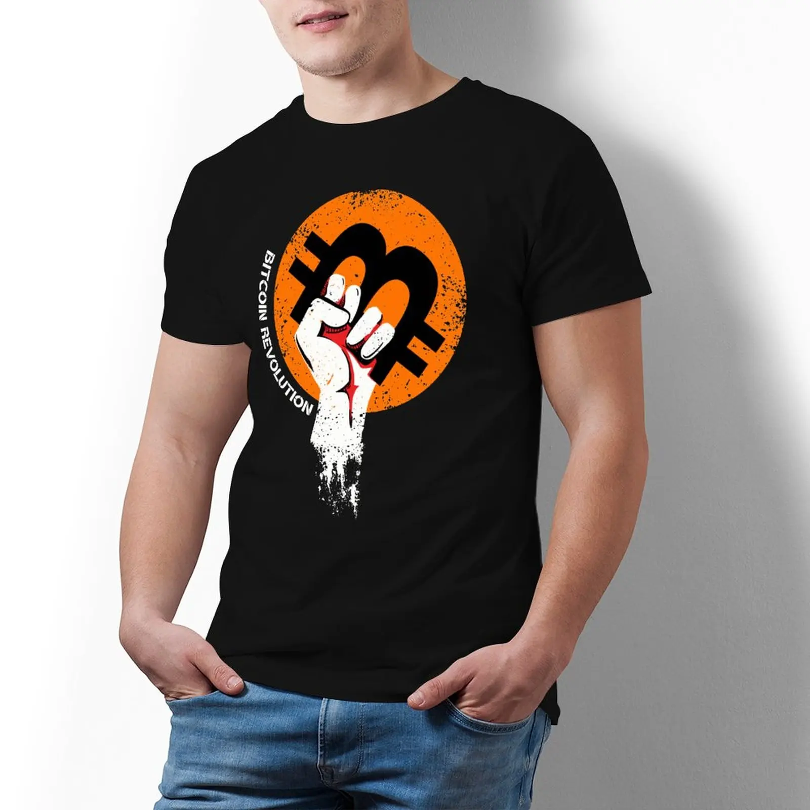 

Биткойн крипто футболка виртуальный Харадзюку футболка с коротким рукавом графическая футболка Потрясающие топы футболки размера плюс