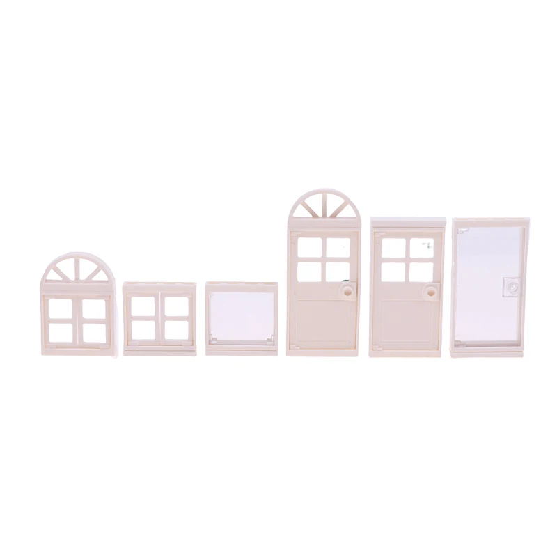 Plastic Doors and Windows  House Modeling Toy Decoration DIY Window 1/12 Dollhouse Miniature Accessories images - 6