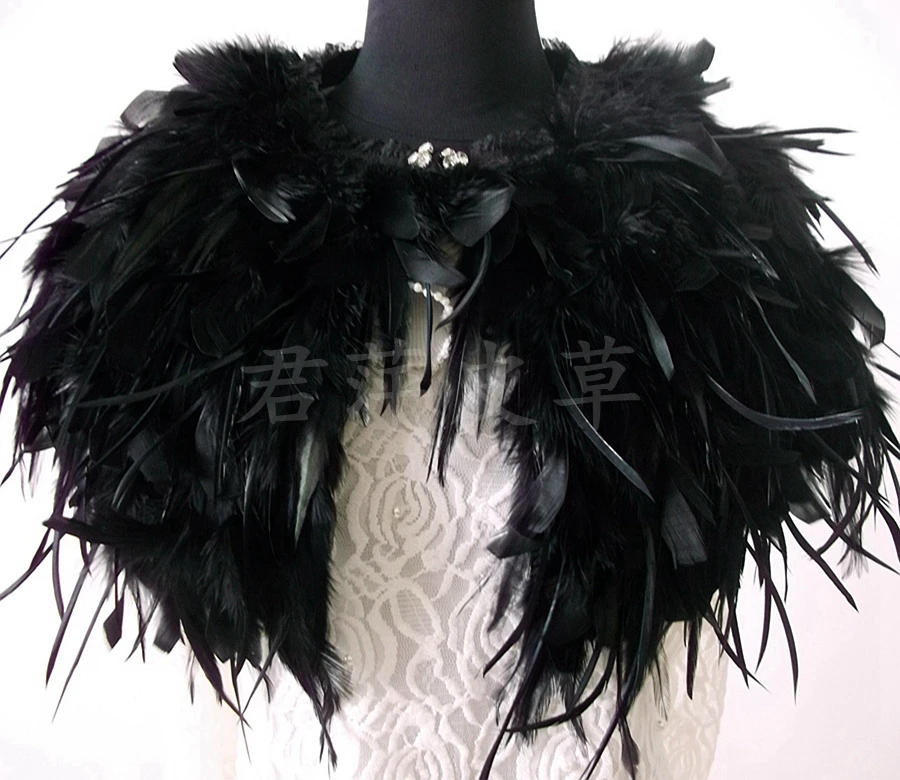 2022 New Design Feather Cape Good Quality Real Feather Women Top One Piece Vintage Free Shipping