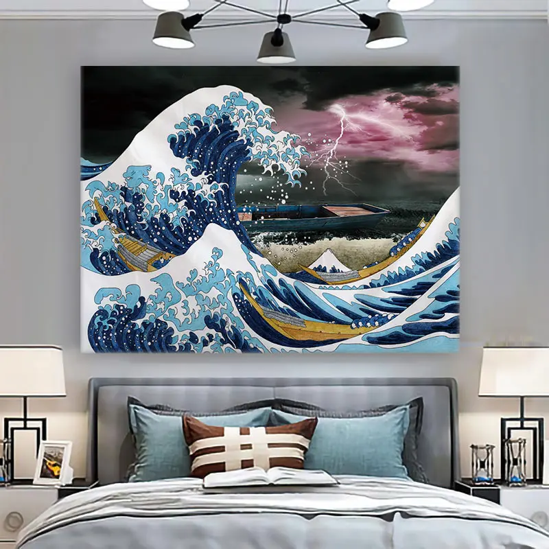 Гобелен С Океанской Волной Настенный Декоративный Художественный Для Спальни