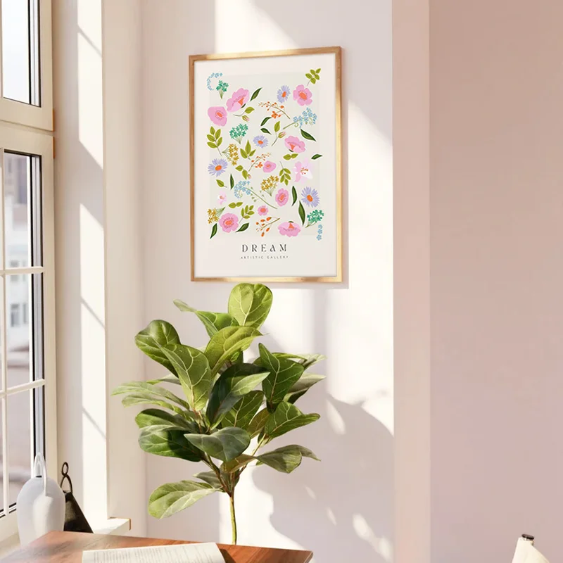 Розовый цветочный рынок модная картина на холсте авангардный эстетический