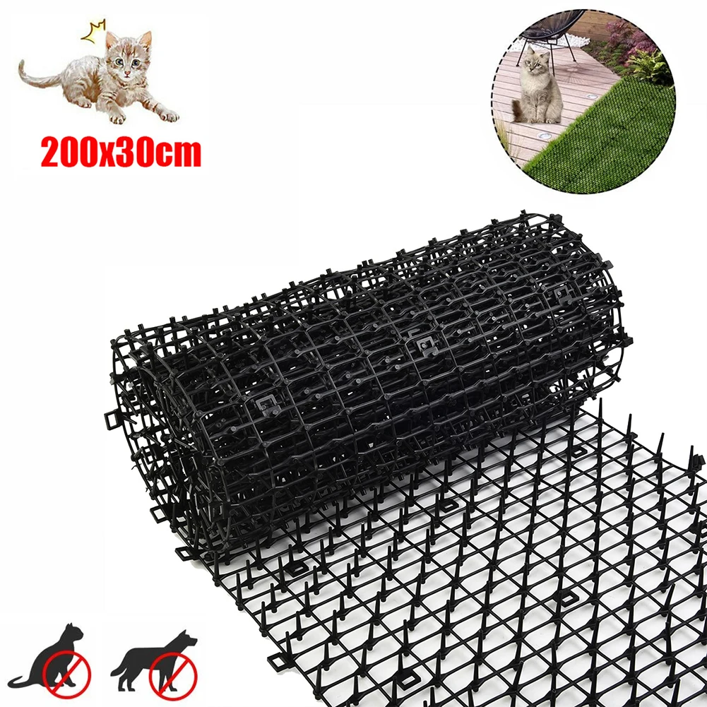 

200x30cm Garden Cat Repellent Mat Prickle Strips Anti-Cat Net Spike Deterrent Keep Dog Away Digging Climbing Pets Supplie