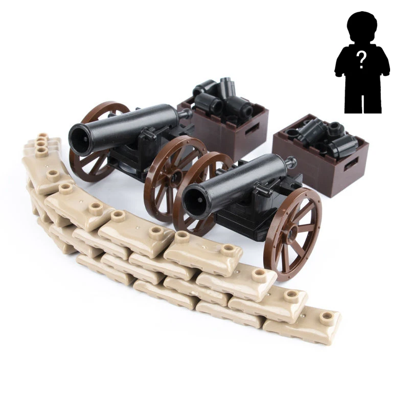

WW2 Medieval Military Cannon Artillery Weapons Parts Suit MOC Soldiers Figures Building Blocks Mini Bricks Toys For Kid Boy Gift