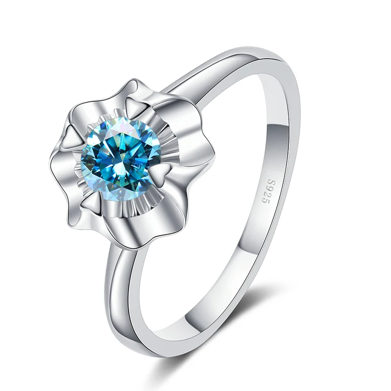 Кольцо Butterflykiss с муассанитом и бриллиантом цветок сливы 0 3 карата/0 5 карата