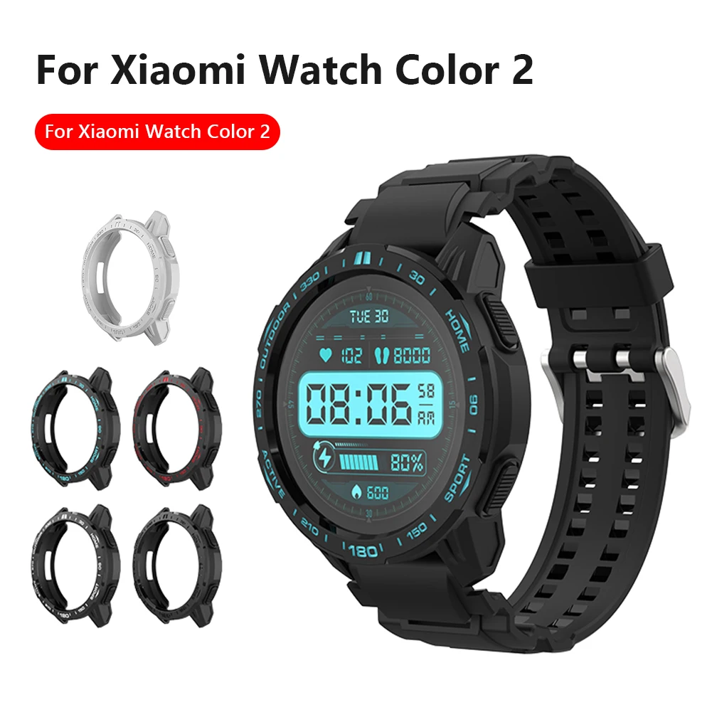 

Чехол для часов со стеклянным экраном для Xiaomi Watch S1 Active/Xiaomi Watch Color 2, бампер из ТПУ, аксессуары, защитный чехол для умных часов