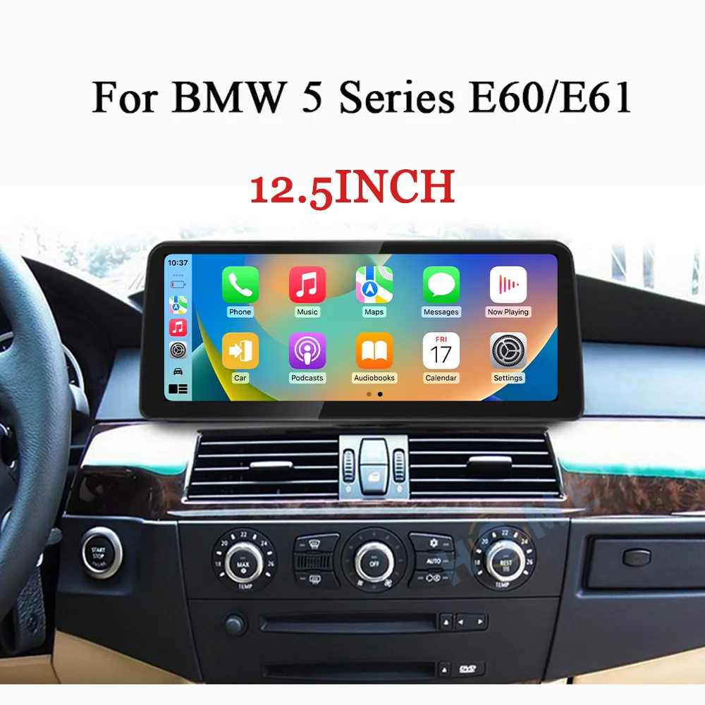 Для BMW 5 серии E60 E61 E62 E63 3 E90 E91 Android 13 Snapdragon 8 Core 8G 256G Автомобильный видеоплеер GPS радио