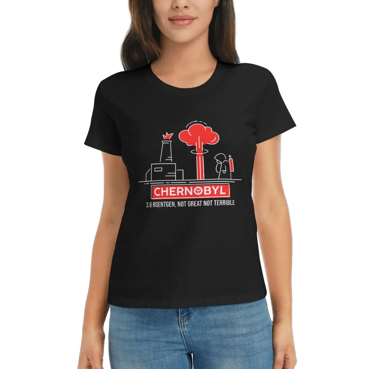 

roentgen 3.6 Roentgen Not Great Not Terrible Chernobyl Sports T-shirts High quality Leisure Black Novelty Eur Size