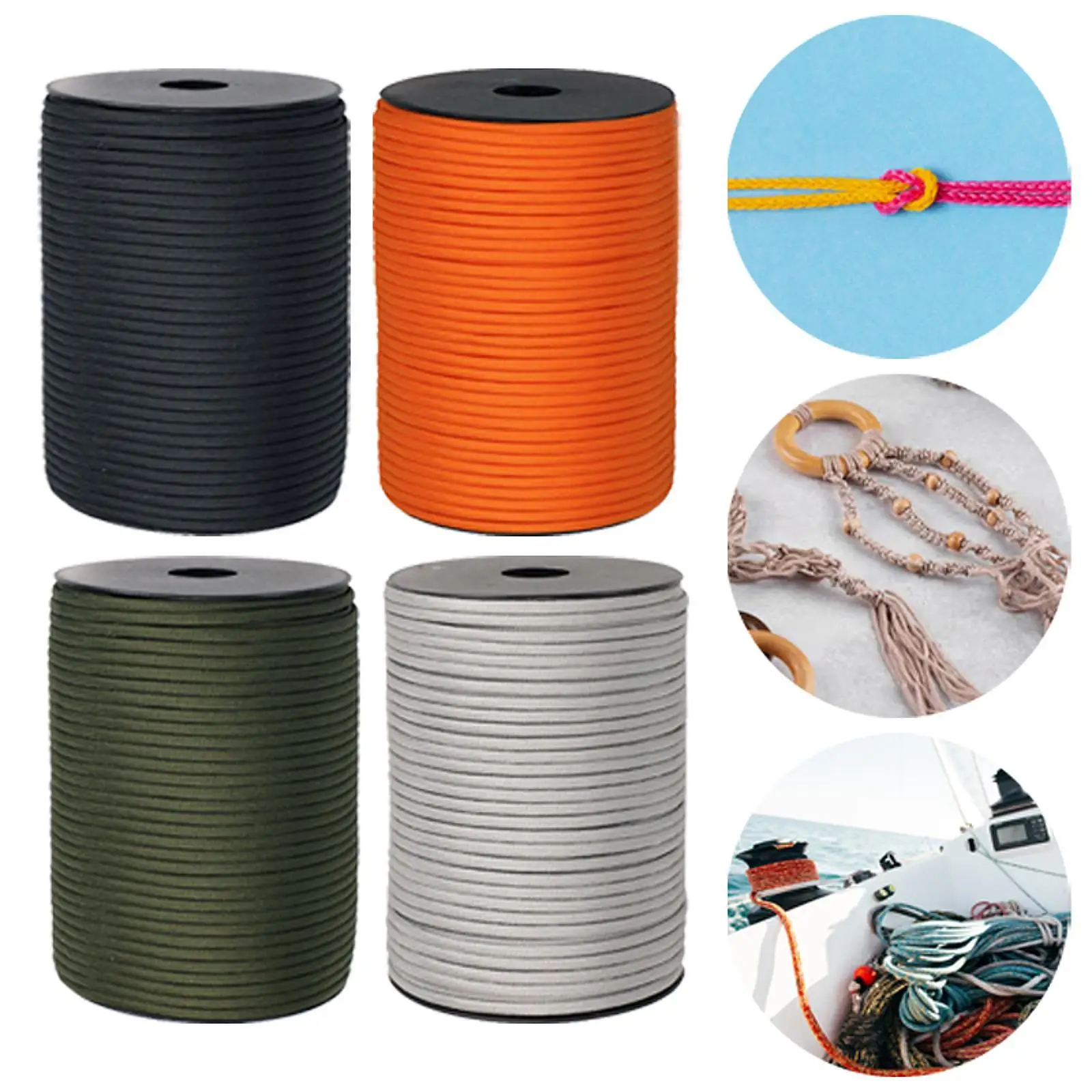 Паракорд парашютный шнур для кемпинга рукоделия альпинизма 100 м