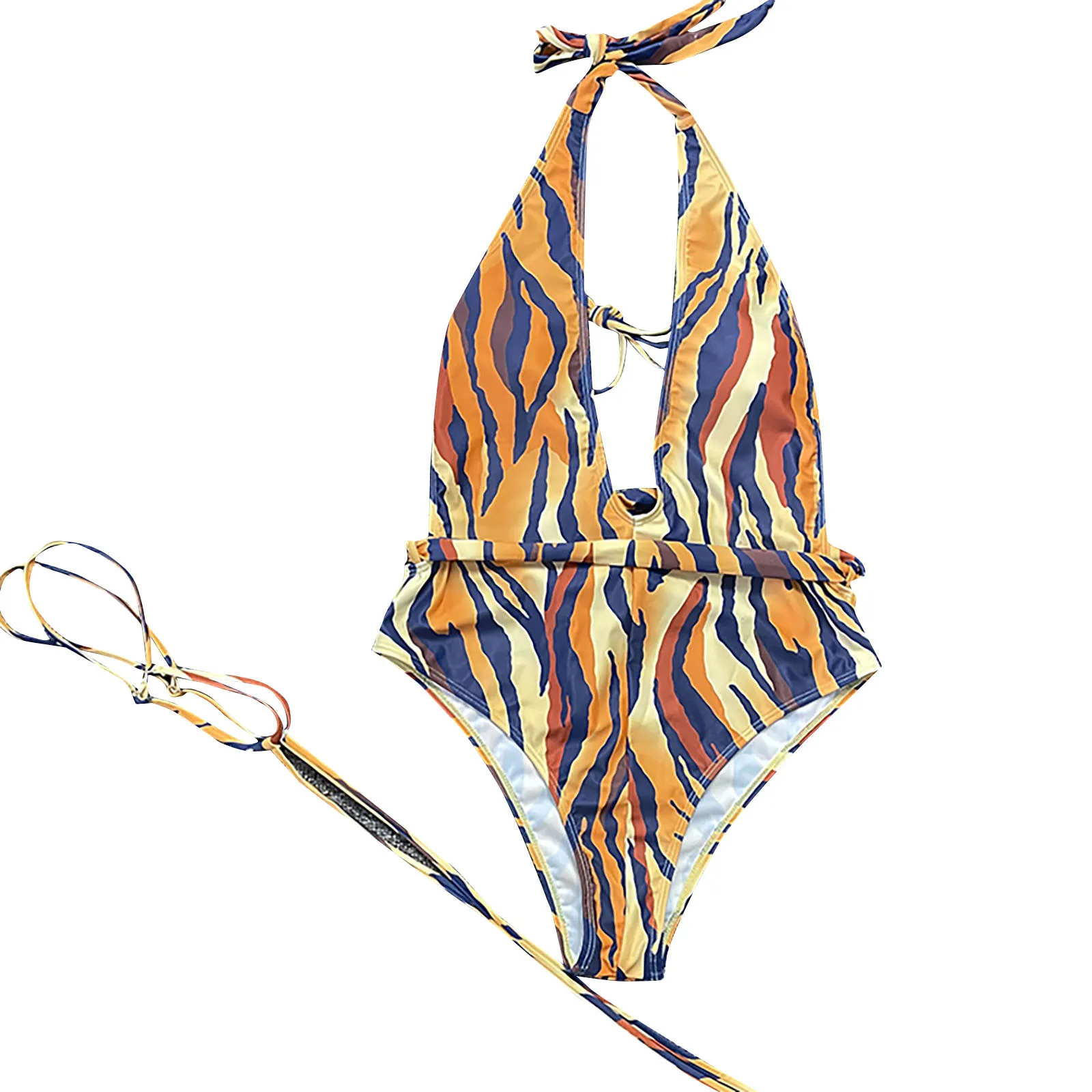

2022 Купальник 2022 Leopard Bikini Hollow Swimwear Women One-piece Bandage Swimsuit Brazilian Tankini Print Summer Beachwear