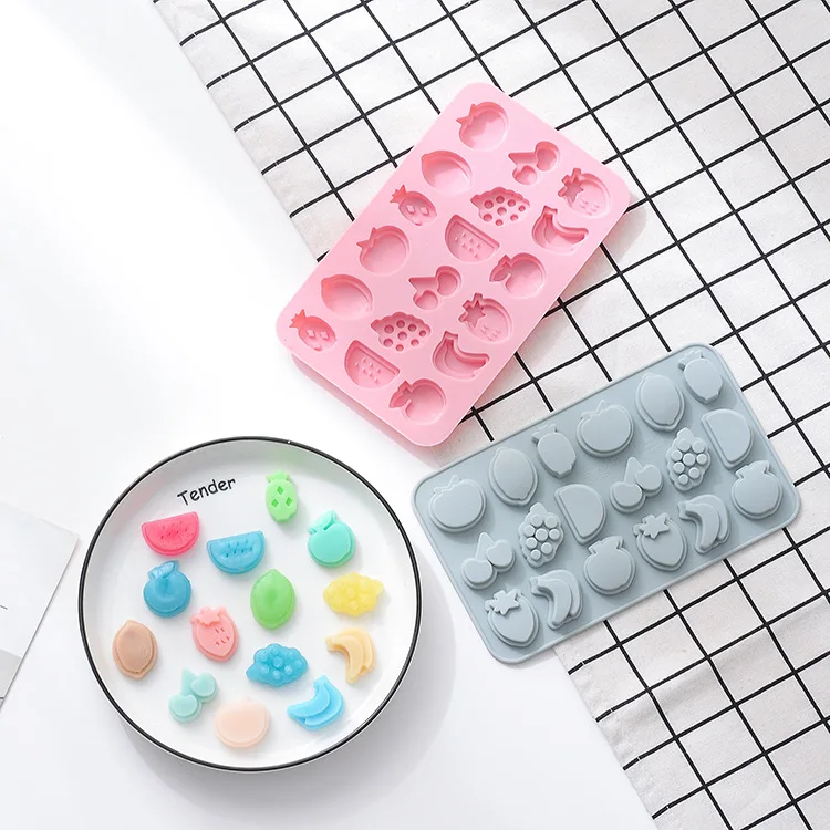 

Various fruit cake fudge silicone mold DIY chocolate candy mold fruit ice tray kitchen baking cake decoration tool