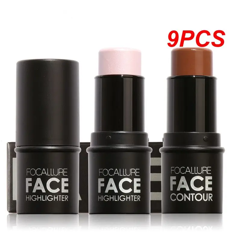 

9PCS Colors Makeup Highlighter Palette Full Cover Face Contour Stick Bronzer Highlighting Powder Fashion Make Up Cosmetic TSLM1
