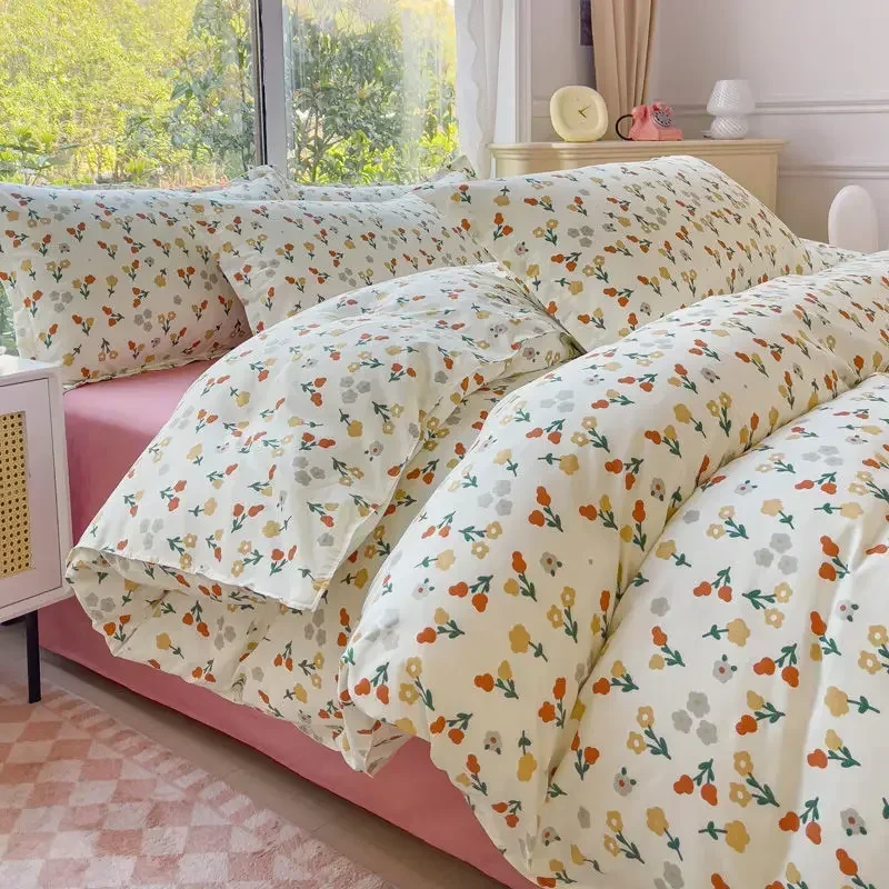 Всесезонный универсальный 100% чистый матовый хлопковый комплект из четырех