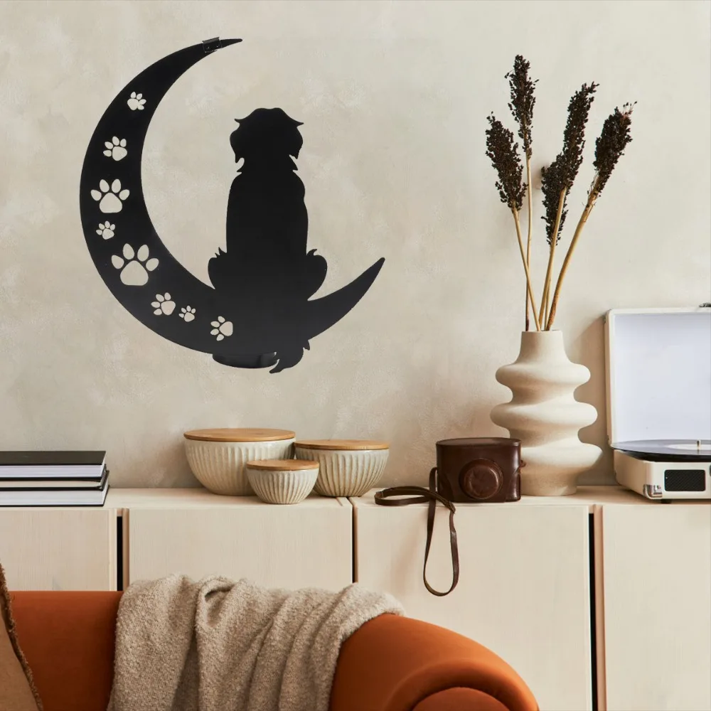 Металлическая стена для собак-очаровательный подарок любителей собак. Черный