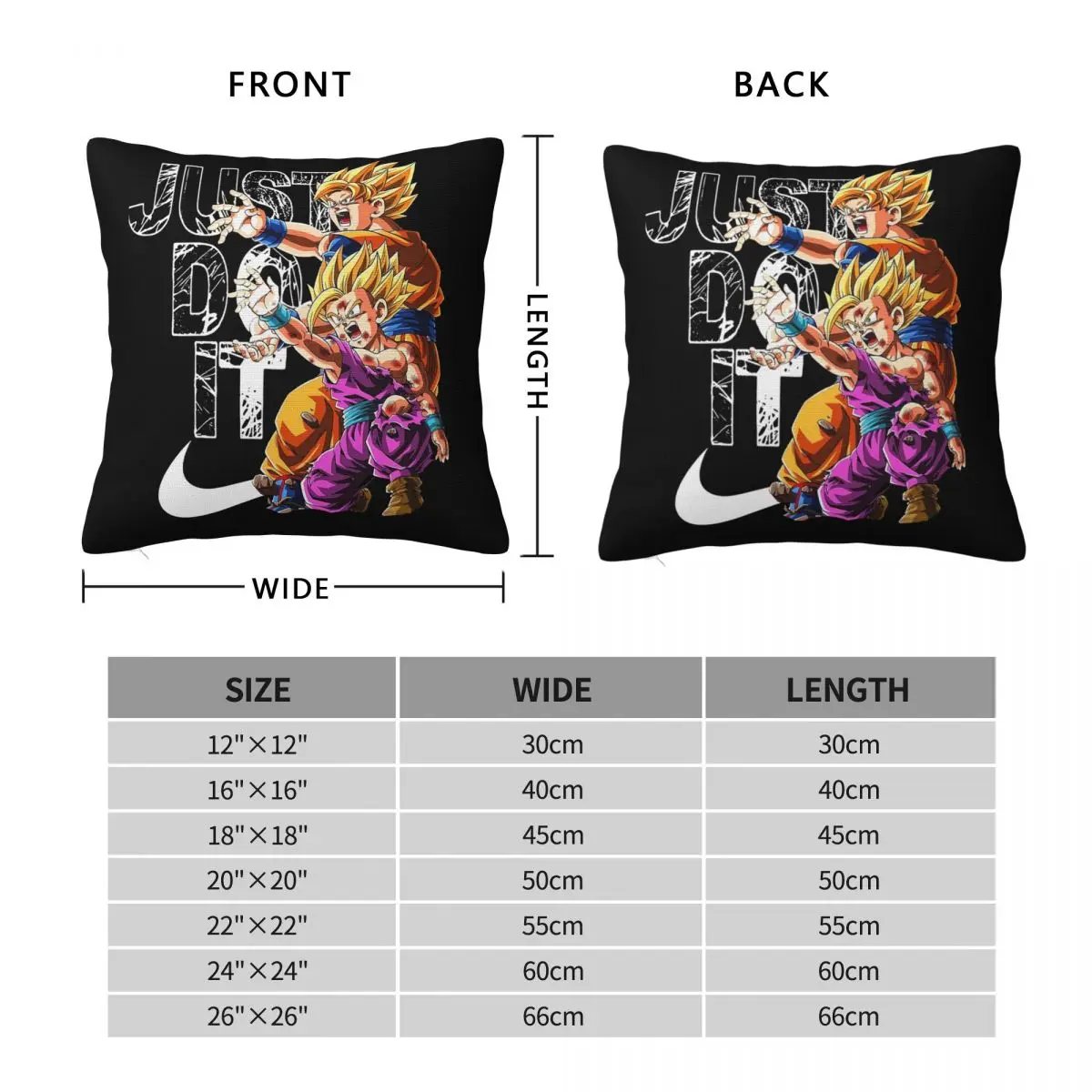 Dragonball Goku And Gohan Kamehameha Square Pillowcase Pillow Cover Polyester Cushion Decor Comfort Throw for Home Car