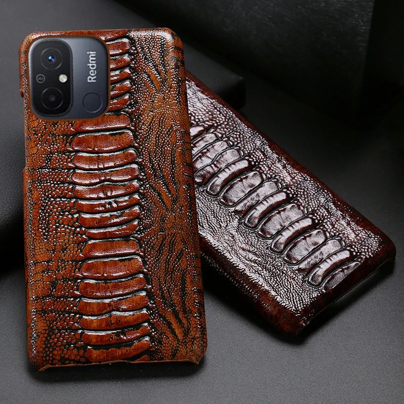 

leather Ostrich Foot Phone Case for xiaomi Redmi 12c 10c 9c 11 10 Prime 10x 10a 10c 9a 9t 6a 7a 8a luxury Back cover phone cases