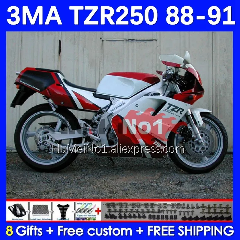 

Kit For YAMAHA TZR-250 3MA TZR250 YPVS RS TZR 250 88 89 90 91 144No.37 TZR250R TZR250RR 1988 1989 1990 1991 Fairing red glossy