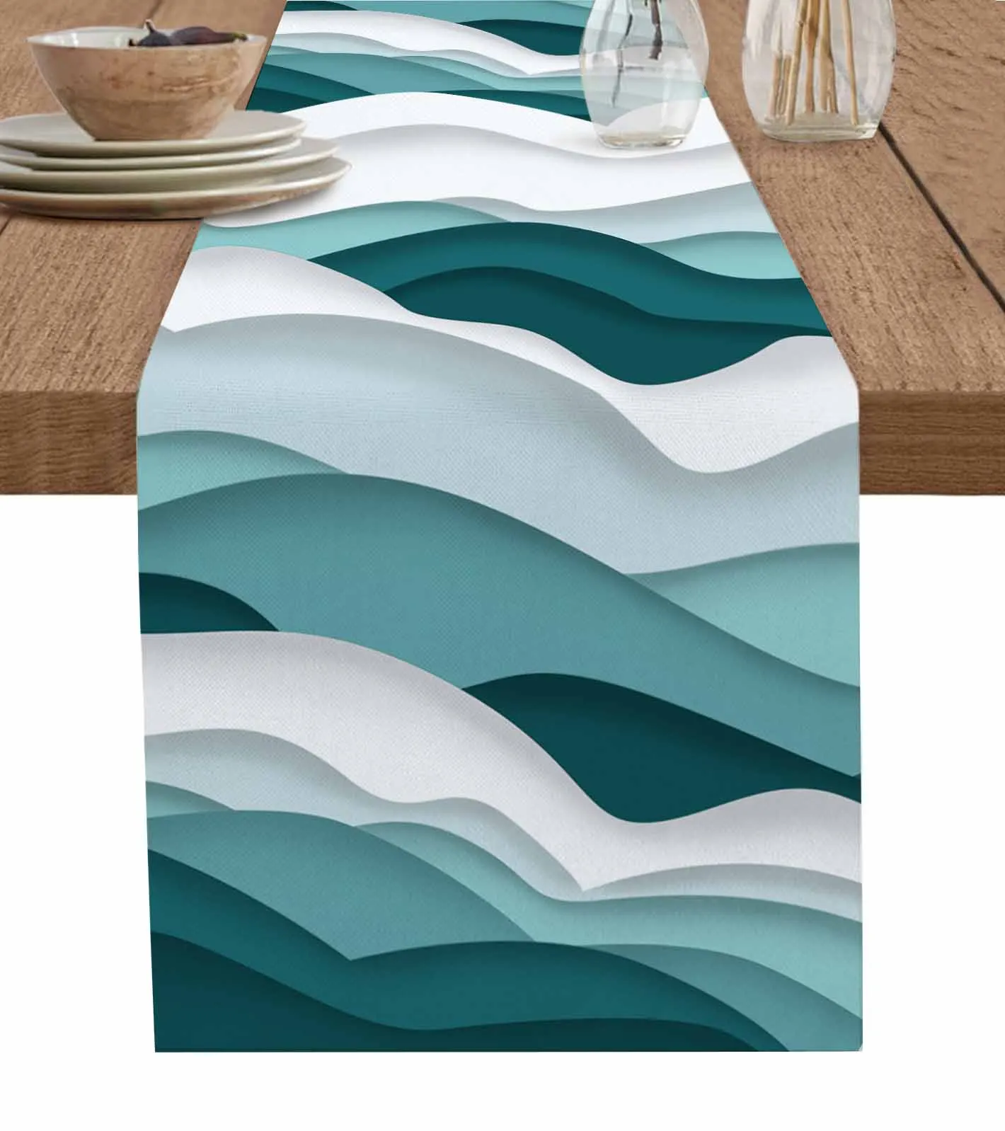 Постепенная волна бирюзовые постепенные скатерти кофейная скатерть свадебное