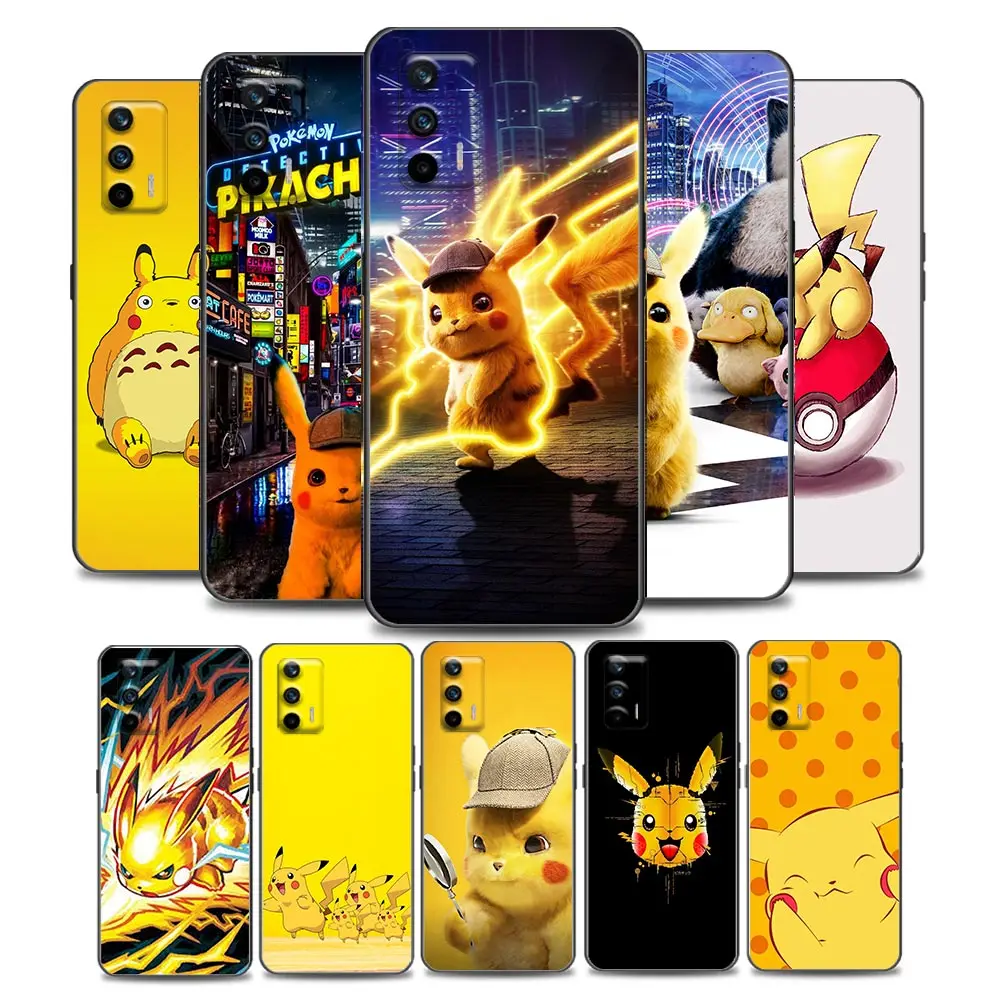 

Japan Anime Pikachu Phone Case for Realme Q2 C20 C21 V15 8 C25 GT Neo V13 5G X7 Pro Ultra C21Y Soft Silicone