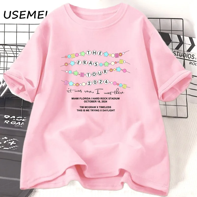 Era Tour It Was Rare I There T-shirt Women's Casual Concert Heart Hands T Shirt Cotton Short Sleeve Woman Clothes Tops