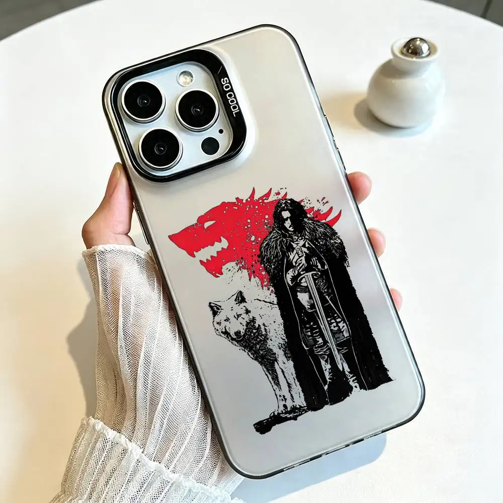 Фото Чехол для телефона G-Game Of T-Thrones J-Jon Snow для iPhone 17, 16, 15, 14, 13, 12, 11 Plus, Pro Max, XS, цветной серебристый чехол-футляр №2