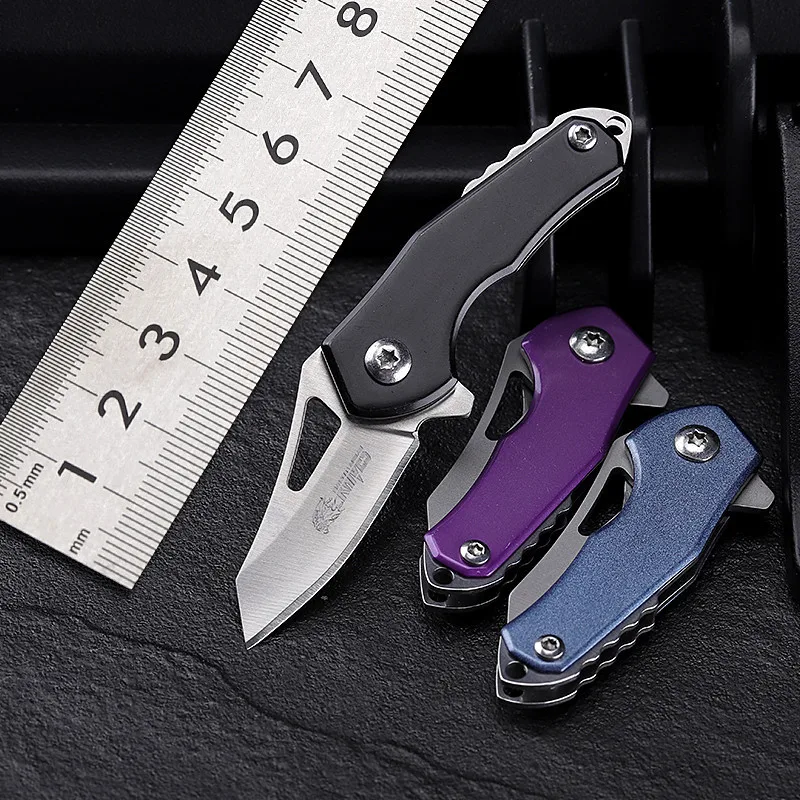 

7cr17 Stainless Steel Outdoor Mini Folding Knife High Hardness Self Defense Survival Blade Sharp Camping Meat Eating Short Knife